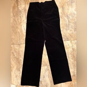 Scanlan Theodore Black Velvet Straight Leg Trouser Pant Women’s 4